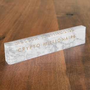 Crypto millionaire Entrepreneur NFT Desk Name Plate