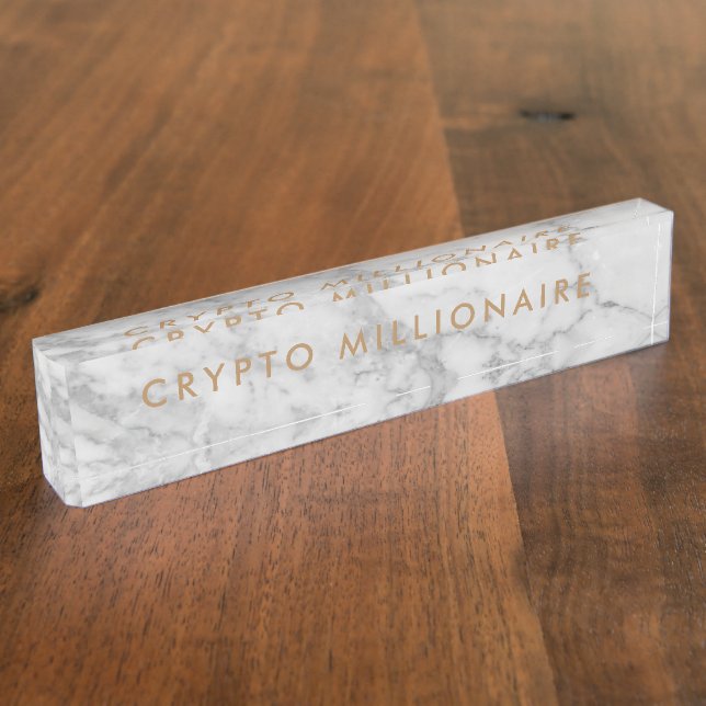 Crypto millionaire Entrepreneur NFT Desk Name Plate (Side)