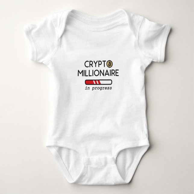 Crypto Millionaire in progress Baby Bodysuit (Front)