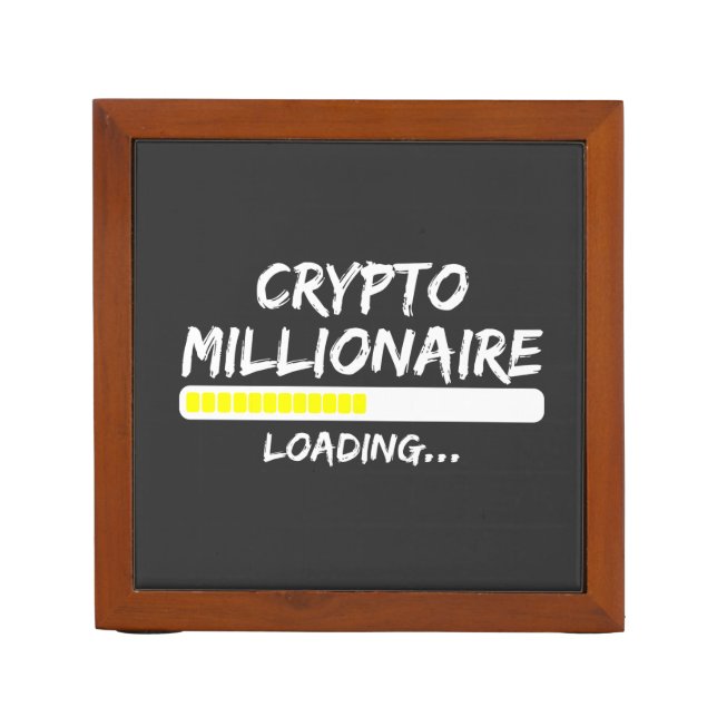 Crypto Millionaire Loading Bitcoin Desk Organizer (Front)