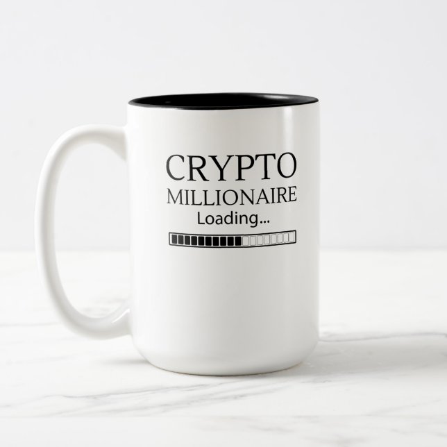 Crypto Millionaire Loading please wait Two-Tone Coffee Mug (Left)