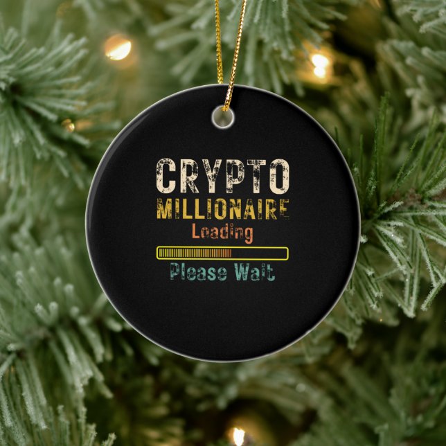 Crypto Millionaire Loading retro vintage Ceramic Ornament (Tree)