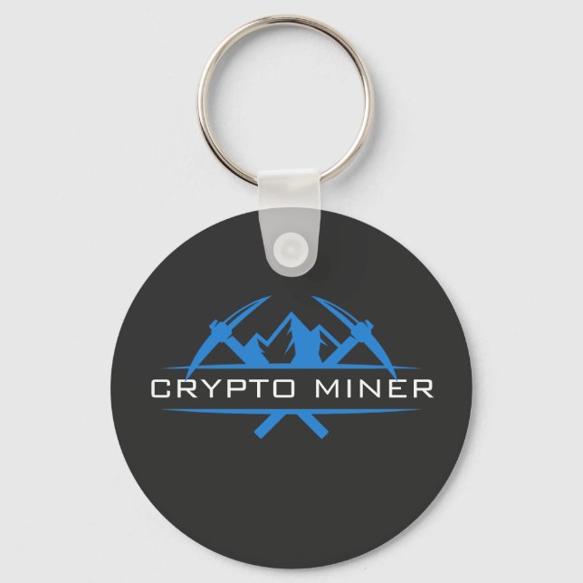 Crypto Miner Custom Name Text  Keychain (Front)