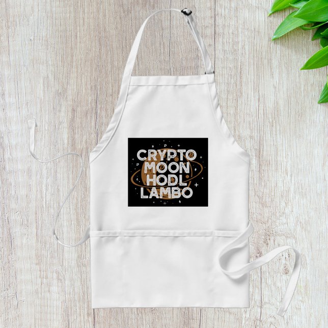 Crypto Moon HODL Lambo Adult Apron (Creator Uploaded)
