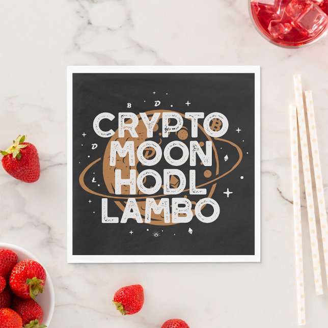 Crypto Moon HODL Lambo Napkins (Creator Uploaded)