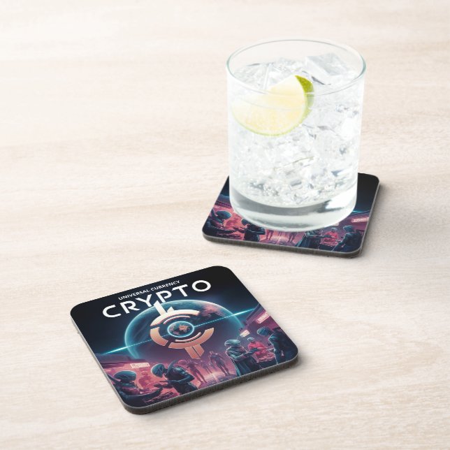Crypto Planet Beverage Coaster (Right Side)
