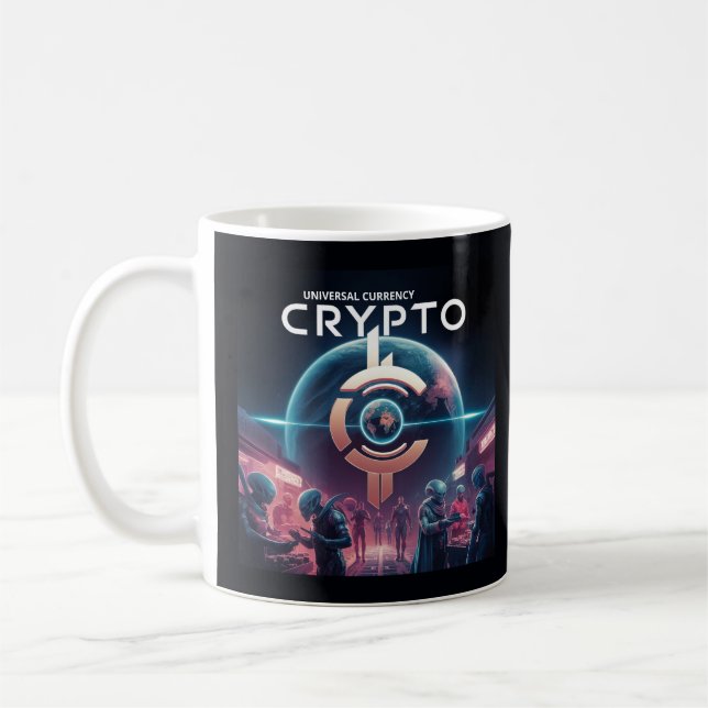 Crypto Planet Black Coffee Mug (Left)