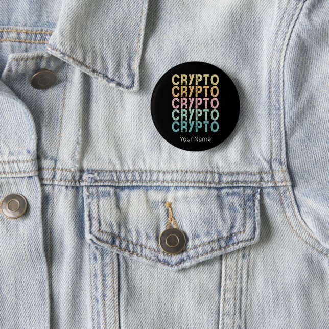 Crypto Retro Lettering Design For Cryptocurrency Button (In Situ)