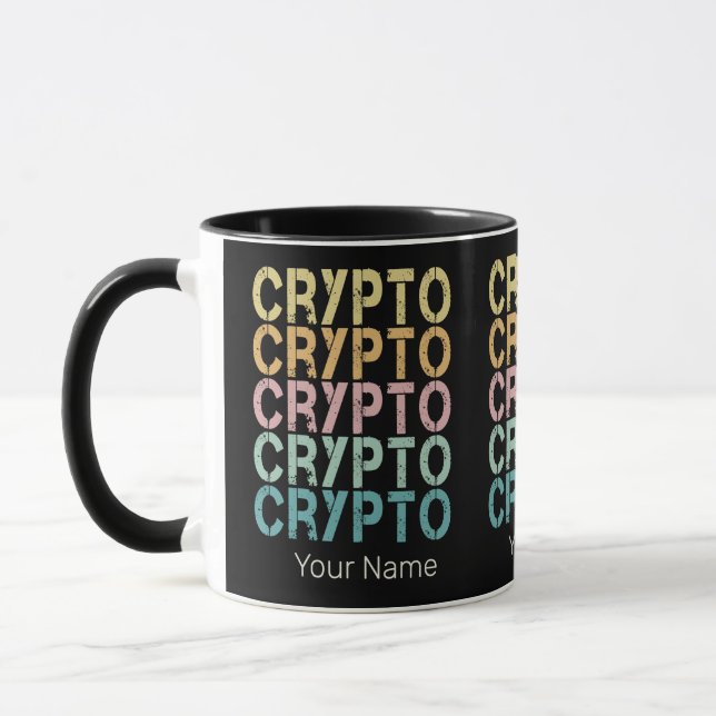 Crypto Retro Lettering Design For Cryptocurrency Mug (Left)