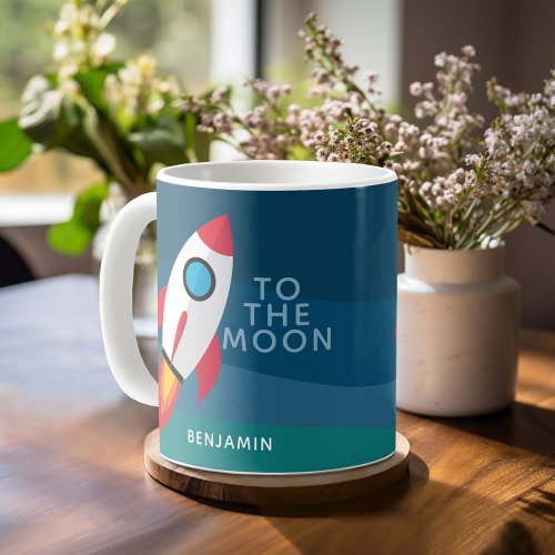 Crypto Rocket To The Moon with Custom Name Coffee Mug