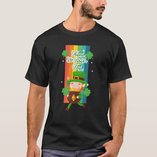 Crypto St Patrick Day Etherium ETH -Bitcoin For Tr T-Shirt (Front)