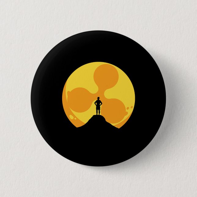 Crypto Sun Ripple XRP Cryptocurrency Money Gift Button (Front)