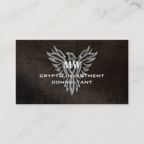Crypto Trade Consultant leather_look eagle logo Business Card