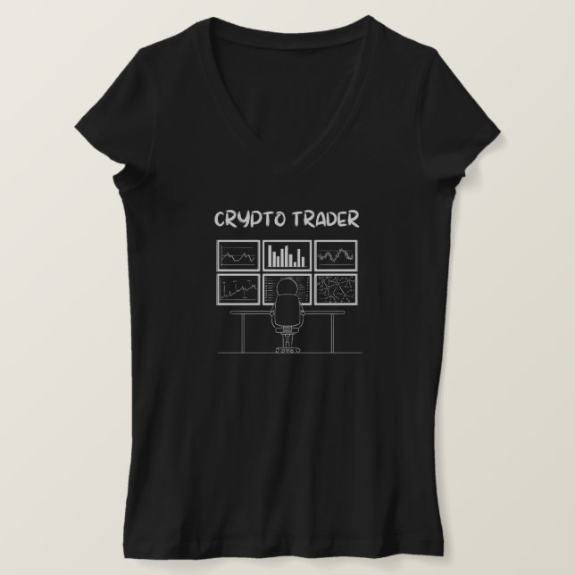 Crypto Trader Funny Logo T-Shirt (Design Front)