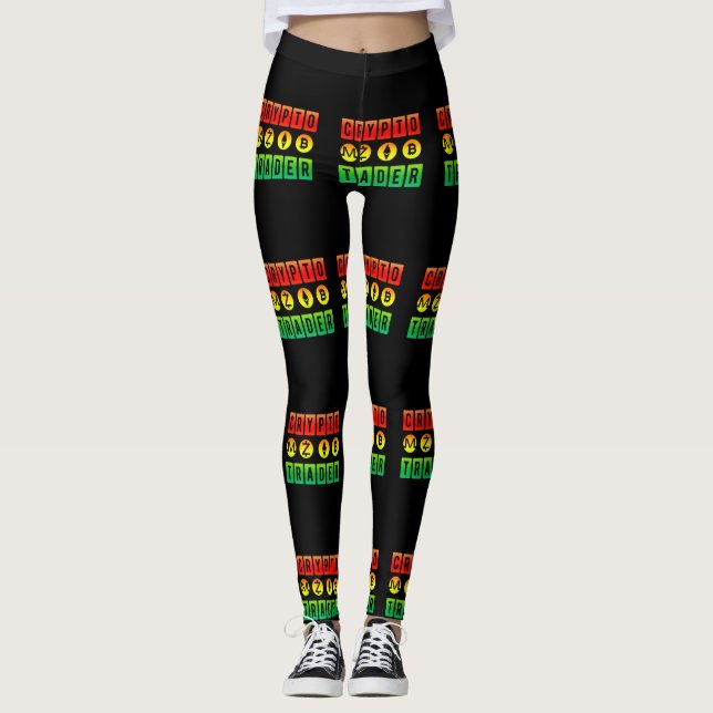 Crypto Trader Rainbow for Bitcoin Fans Leggings (Front)
