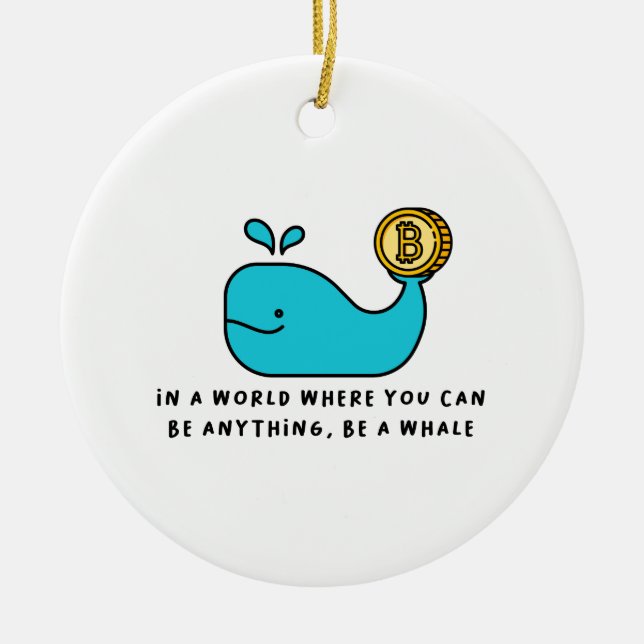 Crypto Whale T-Shirt Ceramic Ornament (Front)