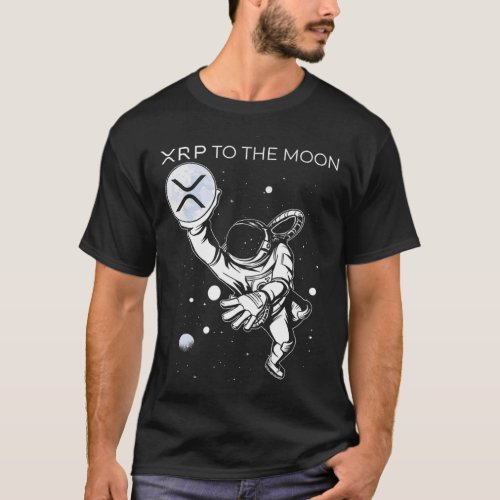 Crypto XRP Ripple to the Moon Internet Money coins T_Shirt
