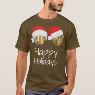 Cryptocurrencies Bitcoin Ethereum Santa Hat HAPPY T-Shirt
