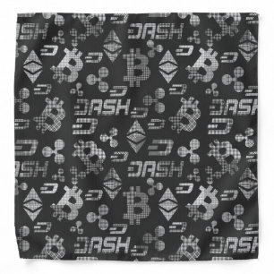 Cryptocurrencies Digital Money Black Pattern Bandana