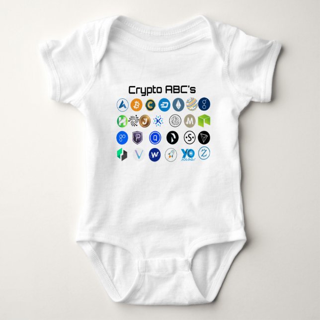 Cryptocurrency ABC's Baby Outfit Bodysuit (Front)