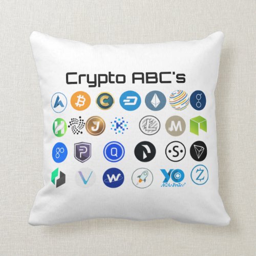 Cryptocurrency ABC's Pillow