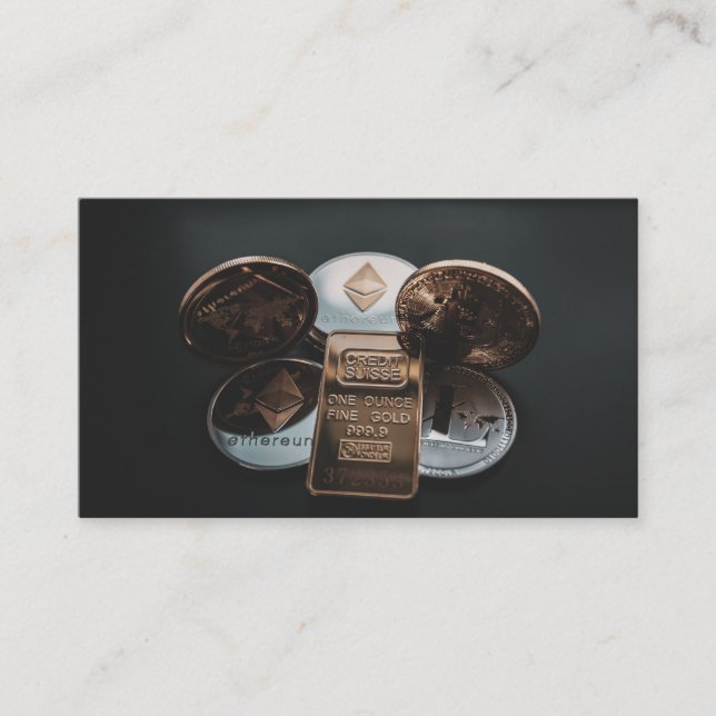 Cryptocurrency and Blockchain Business Card (Front)