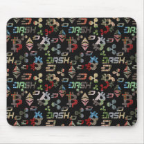 Cryptocurrency applique pattern mouse pad