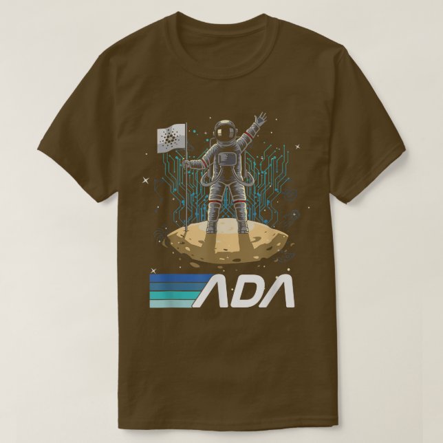 Cryptocurrency Astronaut ADA Cardano Blockchain Tr T-Shirt (Design Front)