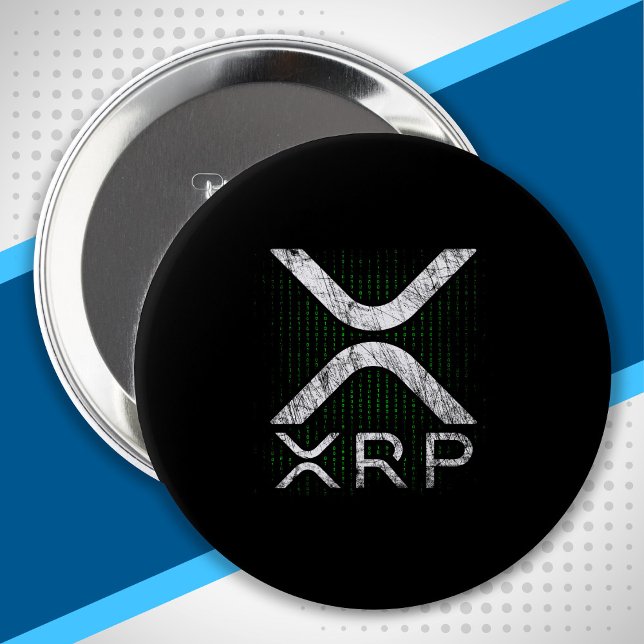 Cryptocurrency Binary Code XRP Hodlers Crypto Meme Button (Creator Uploaded)