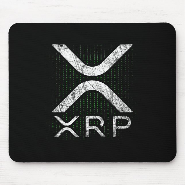 Cryptocurrency Binary Code XRP Hodlers Crypto Meme Mouse Pad (Front)