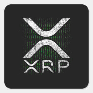 Cryptocurrency Binary Code XRP Hodlers Crypto Meme Square Sticker