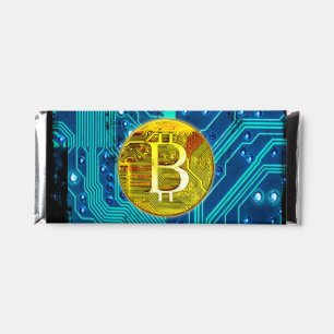 Cryptocurrency Bitcoin and Circuit Board  Hershey Bar Favors