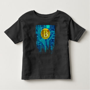 Cryptocurrency Bitcoin and Circuit Board  Toddler T-shirt