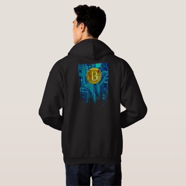 Cryptocurrency Bitcoin & Chip Hoodie (Back Full)