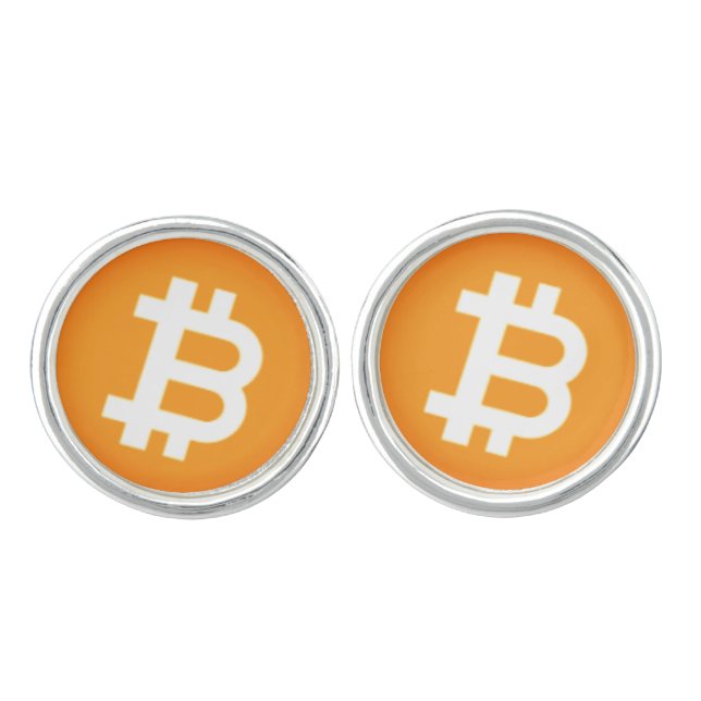 Cryptocurrency Bitcoin Cufflinks (Front)
