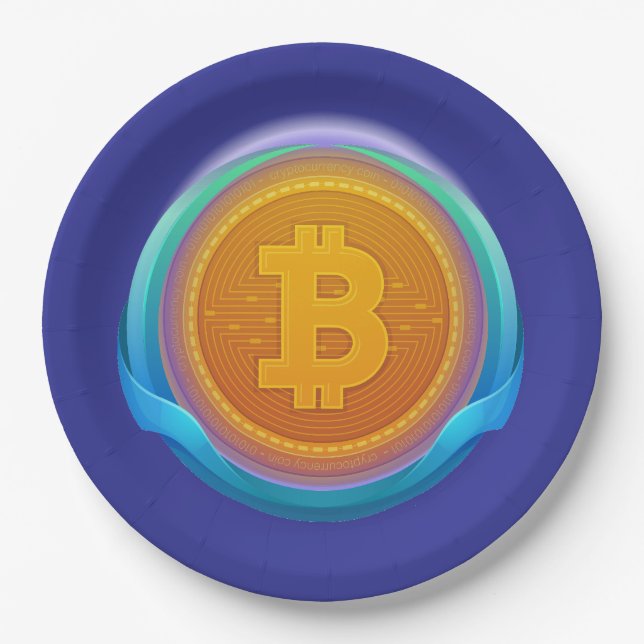 CRYPTOCURRENCY BITCOIN PAPER PLATES (Front)