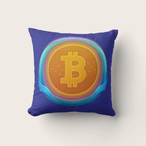 CRYPTOCURRENCY BITCOIN THROW PILLOW CRYPTOCURRENCY BITCOIN THROW PILLOW