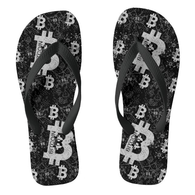 Cryptocurrency Black Money Design Flip Flops (Footbed)