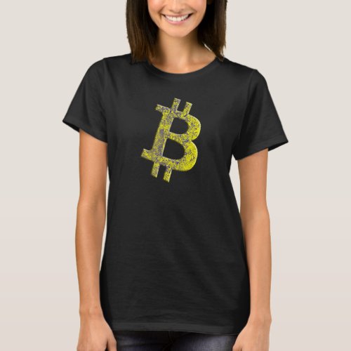 Cryptocurrency Blockchain Btc Abstract Yellow Bitc T_Shirt