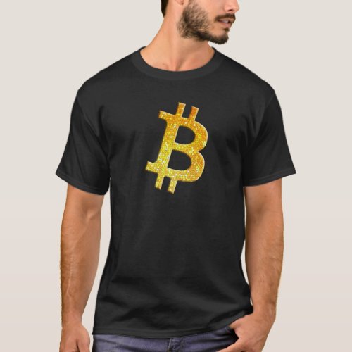 Cryptocurrency Blockchain Btc Yellow Stained Glass T_Shirt