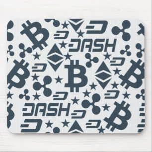 Cryptocurrency Blue Pattern Mouse Pad
