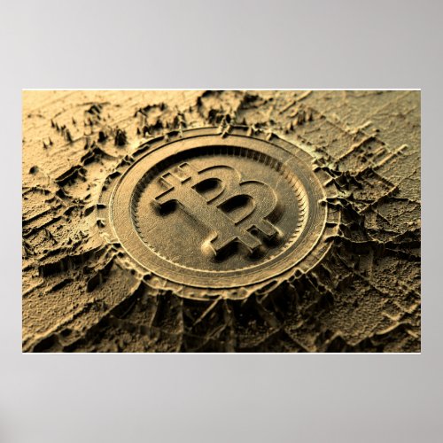 Cryptocurrency Casting Bitcoin Card Poster