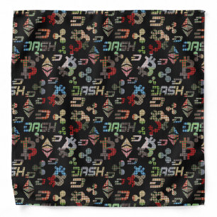 Cryptocurrency Colorful Digital Money Pattern Bandana