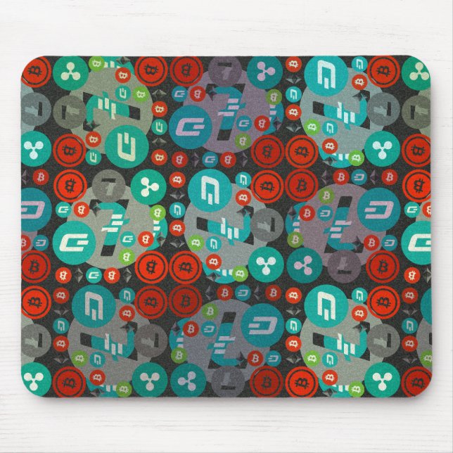 Cryptocurrency Colorful Grunge Pattern Mouse Pad (Front)