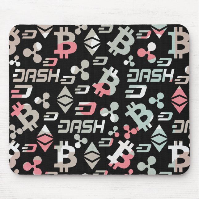 Cryptocurrency Colorful Pattern Mouse Pad (Front)