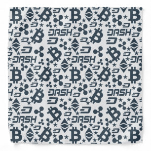 Cryptocurrency Digital Money Blue Pattern Bandana