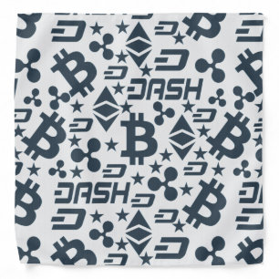 Cryptocurrency Digital Money Blue Pattern Bandana