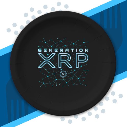 Cryptocurrency Generation XRP Crypto Blockchain Paper Plates