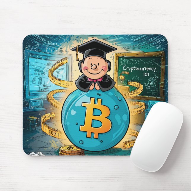 Cryptocurrency Graduation Mouse Pad (With Mouse)