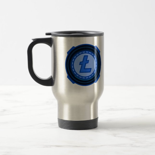 CRYPTOCURRENCY  LITECOIN TRAVEL MUG (Left)
